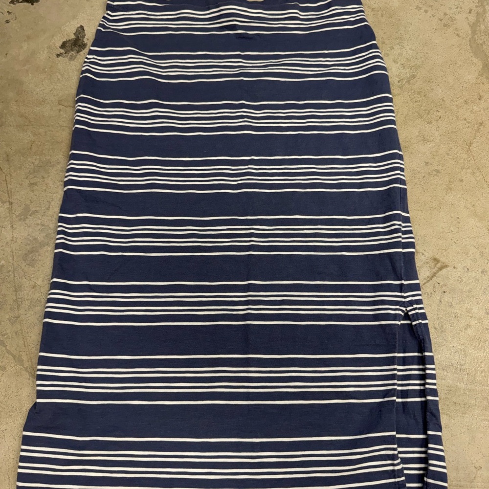 Patagonia Navy and White Striped Maxi Skirt